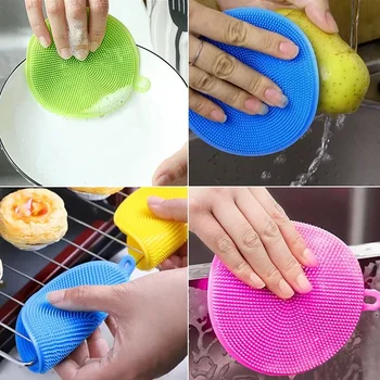Круглая Щетка Для мытья посуды Кухонная Щетка Для чистки Посуды Салфетка Для мытья посуды Фруктовая Салфетка Цветная Щетка Для мытья посуды