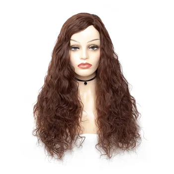 Коричневый парик Боб с челкой длиной до плеч, синтетические парики для чернокожих женщин, натуральная волна, термостойкий повседневный парик для косплея