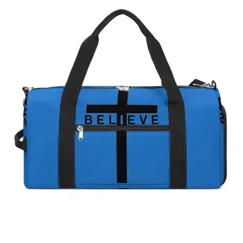 Спортивные сумки Believe Christian Cross, тренировочная спортивная сумка Believe Cross Jesus, сумки большой емкости, пара уличных сумок для фитнеса