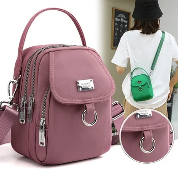 Женская сумка на одно плечо, женская мини-сумочка, модные сумки из высококачественной прочной ткани, сумка для телефона, рюкзак через плечо на молнии