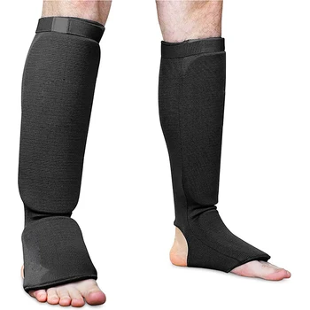 Хлопчатобумажные боксерские щитки для голени MMA Защита подъема лодыжки Защита ног TKD Коврик для кикбоксинга Муайтай Тренировочные опоры для ног Протекторы
