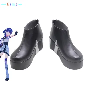 Обувь для косплея Asahina Mafuyu Game Project Sekai, Красочная сценическая обувь из искусственной кожи, Карнавальные ботинки на Хэллоуин, Реквизит для косплея на заказ