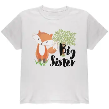 Молодежная футболка Big Sister Cute Fox Woodland Nature с длинными рукавами