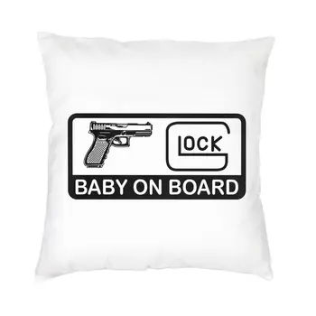 Наволочка Glock Baby On Board для домашнего декора, подушки для дивана с двусторонней печатью
