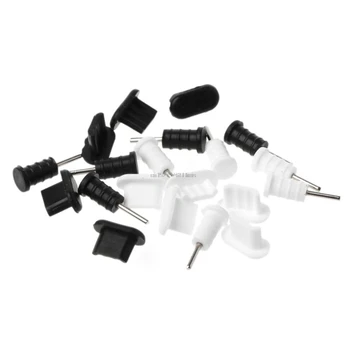 10 Комплектов зарядного порта Защита штекера Micro USB Разъемы для наушников Пылезащитный инструмент для удаления пыли для аксессуаров для смартфонов Android